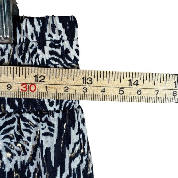 Iman Vacation Pants Navy Gold Wide Leg Pull On Boho Lounge Resortwear Size XS - Picture 6 of 7